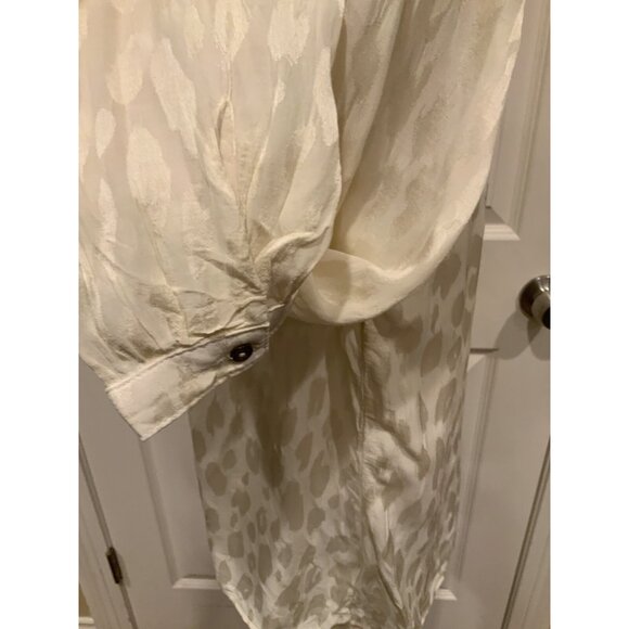 Cloth & Stone Anthropologie Off White Geometric Patterned Popover Shirt, Size M - Picture 4 of 7